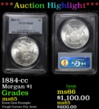 ***Auction Highlight*** PCGS 1884-cc Morgan Dollar $1 Graded ms65 By PCGS (fc)