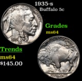 1935-s Buffalo Nickel 5c Grades Choice Unc