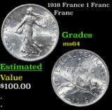 1916 France 1 Franc Grades Choice Unc