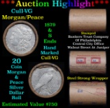 ***Auction Highlight*** 1879 Morgan & S Peace Ends Cull-VG Mixed Morgan/Peace Silver Dollar Shotgun