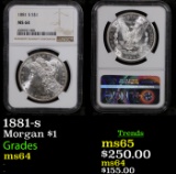 NGC 1881-s Morgan Dollar $1 Graded ms64 By NGC