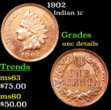 1902 Indian Cent 1c Grades Unc Details