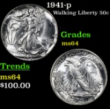 1941-p Walking Liberty Half Dollar 50c Grades Choice Unc