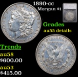 1890-cc Morgan Dollar $1 Graded au55 details By SEGS