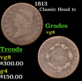 1813 Classic Head Large Cent 1c Grades vg, very good
