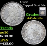 1822 Capped Bust Half Dollar 50c Graded xf45 details By SEGS