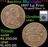 ***Auction Highlight*** 1807 Lg Frac Draped Bust Large Cent 1c Graded xf45+ By SEGS (fc)