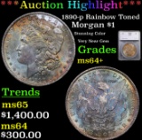 ***Auction Highlight*** 1890-p Morgan Dollar Rainbow Toned $1 Grades Choice+ Unc By SEGS (fc)