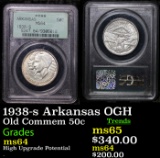 PCGS 1938-s Arkansas Old Commem Half Dollar 50c Graded ms64 By PCGS