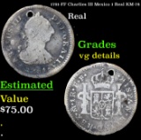 1781-FF Charlies III Mexico 1 Real KM-78 Grades vg details