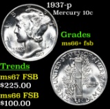 1937-p Mercury Dime 10c Grades GEM++ FSB