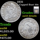 1831 Capped Bust Half Dollar 50c Graded au53 details By SEGS