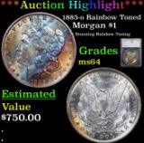 ***Auction Highlight*** 1885-o Rainbow Toned Morgan Dollar $1 Grades Choice Unc By SEGS (fc)