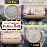***Auction Highlight*** Full Morgan/Peace Casino Las Vegas Sahara silver $1 roll $20, 1891 & P end (