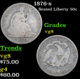 1876-s Seated Half Dollar 50c Grades vg, very good