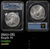 ANACS 2011-(S) Silver Eagle Dollar $1 Graded ms69 By ANACS