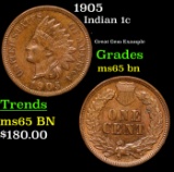 1905 Indian Cent 1c Grades GEM Unc BN