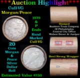 ***Auction Highlight*** 1879 Morgan & P Peace Ends Cull-VG Mixed Morgan/Peace Silver Dollar Shotgun