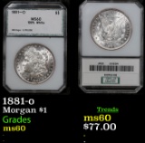 1881-o Morgan Dollar $1 Graded ms60 By PCI
