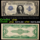1923 $1 large size Blue Seal Silver Certificate, Signatures of Woods & White FR-238 Grades xf