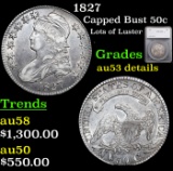 1827 Capped Bust Half Dollar 50c Graded au53 details By SEGS
