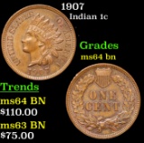 1907 Indian Cent 1c Grades Choice Unc BN