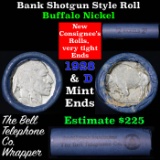 Buffalo Nickel Shotgun Roll in Old Bank Style 'Bell Telephone'  Wrapper 1928 & d Mint Ends