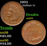 1903 Indian Cent 1c Grades Choice AU