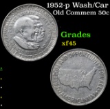 1952-p Wash/Car Old Commem Half Dollar 50c Grades xf+