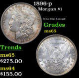 1896-p Morgan Dollar $1 Grades GEM Unc