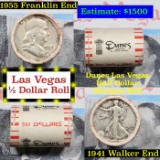 ***Auction Highlight*** Old Casino 50c Roll $10 Halves Las Vegas Dunes 1955 Franklin & 1941 Walker E