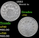 1882 Shield Nickel 5c Grades vf++