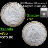 1820 Medium 0 Capped Bust Quarter Browning 3 25c Grades vf, very fine By SEGS