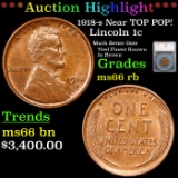***Auction Highlight*** 1918-s Lincoln Cent Near TOP POP! 1c Grades GEM+ Unc RB By SEGS (fc)