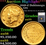 ***Auction Highlight*** 1849-d Gold Dollar Dahlonega TY-I $1 Graded au55 By SEGS (fc)