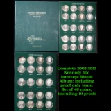Complete 2002-2011 Kennedy 50c Intercept Shield Album: including proof-only issue, Set of 40 coins,