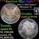 ***Auction Highlight*** PCGS 1881-cc Morgan Dollar GSA Hoard $1 Graded ms63 pl By PCGS (fc)