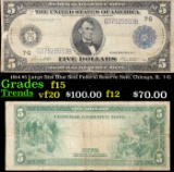 1914 $5 Large Size Blue Seal Federal Reserve Note, Chicago, IL  7-G Grades f+