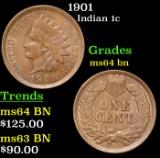 1901 Indian Cent 1c Grades Choice Unc BN