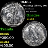 1946-s Walking Liberty Half Dollar 50c Grades Choice+ Unc