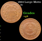 1864 Large Motto Two Cent Piece 2c Grades vg, very good