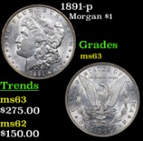 1891-p Morgan Dollar $1 Grades Select Unc