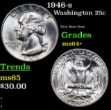 1946-s Washington Quarter 25c Grades Choice+ Unc