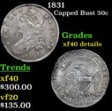 1831 Capped Bust Half Dollar 50c Grades xf details