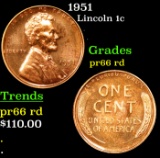Proof 1951 Lincoln Cent 1c Grades GEM+ Proof