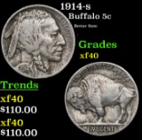 1914-s Buffalo Nickel 5c Grades xf