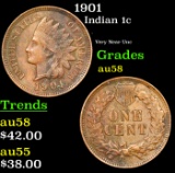 1901 Indian Cent 1c Grades Choice AU/BU Slider