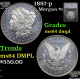 1897-p Morgan Dollar $1 Graded ms64 dmpl By SEGS