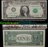 1974 $1 Green Seal Federal Reseve Note Hand Signed By Someone Grades Choice CU