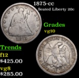 1875-cc Twenty Cent Piece 20c Grades vg+